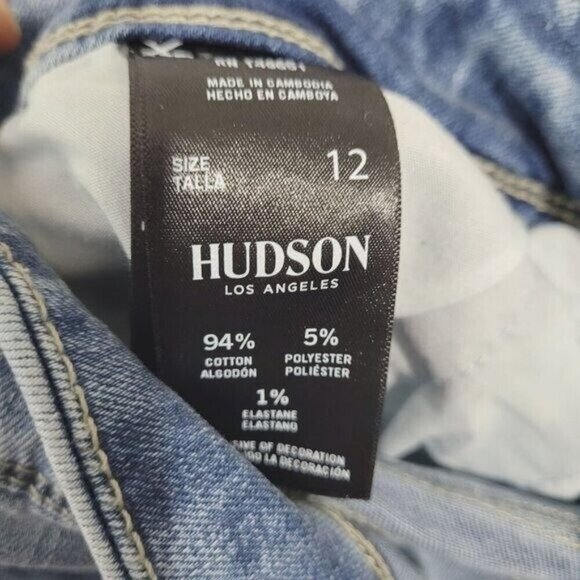 NEW Hudson Los Angeles Womens 12 Icy Blue Denim Straight-Leg Jeans H373 - Picture 7 of 9